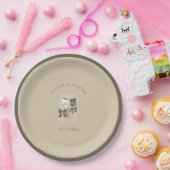 エレガント砂の結婚緑 ペーパープレート (パーティー)