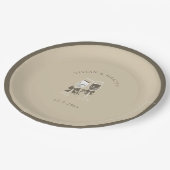 エレガント砂の結婚緑 ペーパープレート (アングル)