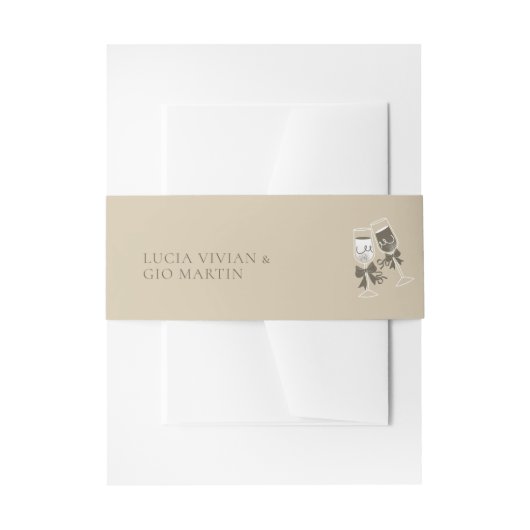 エレガント砂の結婚緑 招待状ベリーバンド (正面例)