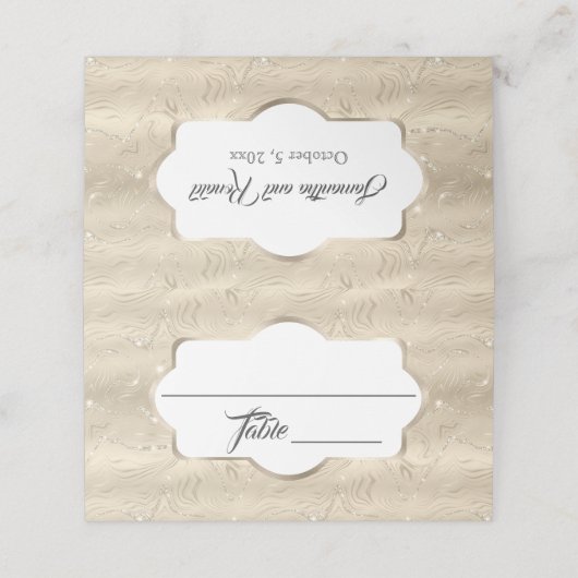 エレガント砂フェイク金ゴールドフォイル結婚ズ プレイスカード (外部開封)