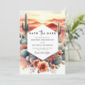 エレガント砂漠の結婚サボテン セーブザデート (スタンド正面)