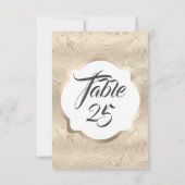 エレガント砂金ゴールドホイルフェイクテーブル番号カード 招待状 (裏面)