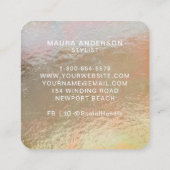 エレガント砕モダン金ゴールドフェイクピンクモノグラム スクエア名刺 (裏面)