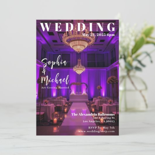 エレガント社交ダンスマガ結婚ジン 招待状 (スタンド正面)