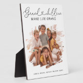 エレガント祖父母の孫の写真 フォトプラーク (側面)