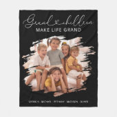 エレガント祖父母の孫の写真 フリースブランケット (正面)