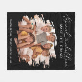 エレガント祖父母の孫の写真 フリースブランケット (正面(横))