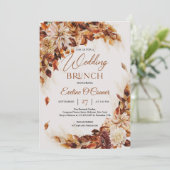 エレガント秋と秋の花結婚のブランチ 招待状 (スタンド正面)