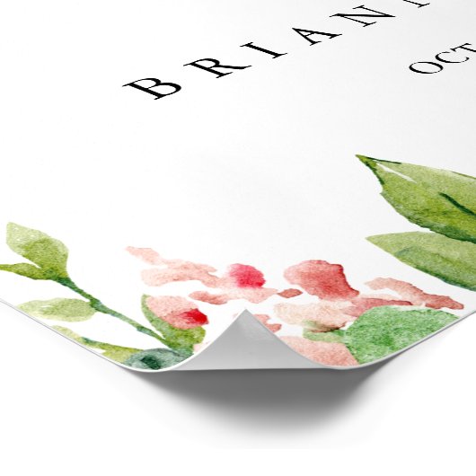 エレガント秋のフローラの結婚歓迎看板 ポスター (角)