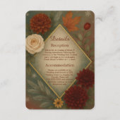 エレガント秋のフローラ結婚の エンクロージャーカード (正面)