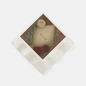 エレガント秋のフローラ結婚の 縁ありカクテルナプキン (角)