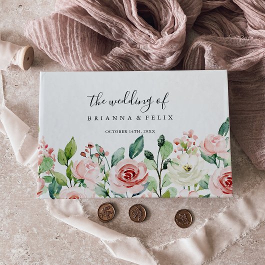 エレガント秋のフローラ結婚ズ ゲストブック