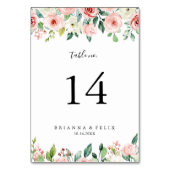 エレガント秋のフローラ結婚ズ テーブルナンバー (裏面)