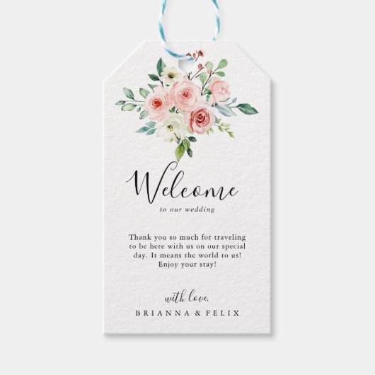 エレガント秋のフローラ結婚大歓迎 ギフトタグ (正面)