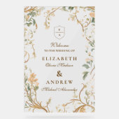 エレガント秋の植物体結婚枠 アクリルサイン (正面)