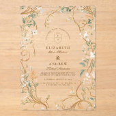 エレガント秋の植物体結婚枠 アクリル招待状 (正面)