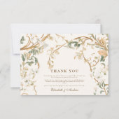 エレガント秋の植物体結婚枠 サンキューカード (正面)