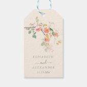 エレガント秋の水の色りんご結婚の ギフトタグ (裏面)