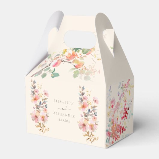 エレガント秋の水の色りんご結婚の フェイバーボックス (正面サイド)