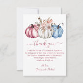 エレガント秋の水色のかぼちゃ結婚の サンキューカード (正面)