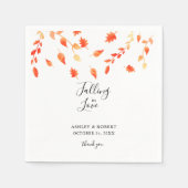 エレガント秋の水離れ色の恋 スタンダードカクテルナプキン (正面)