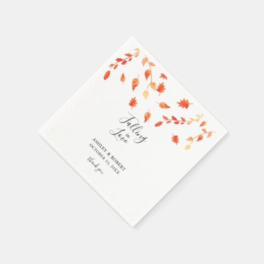 エレガント秋の水離れ色の恋 スタンダードカクテルナプキン (角)
