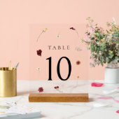 エレガント秋の結婚テーブル番号#10 アクリルサイン (ウェディング)