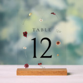 エレガント秋の結婚テーブル番号#12 アクリルサイン (ニュートラル)