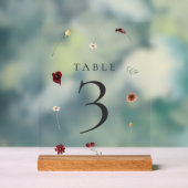 エレガント秋の結婚テーブル番号#3 アクリルサイン (ニュートラル)