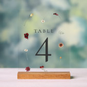 エレガント秋の結婚テーブル番号#4 アクリルサイン (ニュートラル)