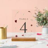 エレガント秋の結婚テーブル番号#4 アクリルサイン (ウェディング)