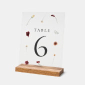 エレガント秋の結婚テーブル番号#6 アクリルサイン (傾斜)