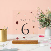 エレガント秋の結婚テーブル番号#6 アクリルサイン (ウェディング)