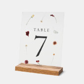 エレガント秋の結婚テーブル番号#7 アクリルサイン (傾斜)
