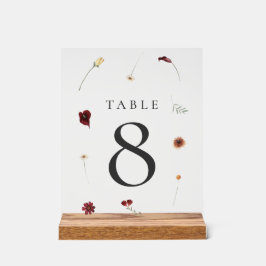 エレガント秋の結婚テーブル番号#8 アクリルサイン