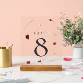 エレガント秋の結婚テーブル番号#8 アクリルサイン (ウェディング)