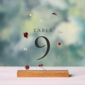 エレガント秋の結婚テーブル番号#9 アクリルサイン (ニュートラル)