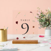 エレガント秋の結婚テーブル番号#9 アクリルサイン (ウェディング)