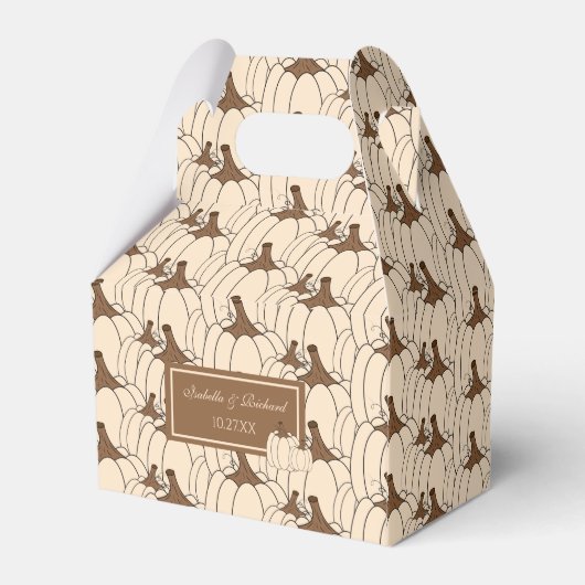 エレガント秋の結婚式クリーミーなカボチャのお願い箱 フェイバーボックス (裏面サイド)