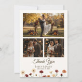 エレガント秋の結婚式フラットサンキューカード サンキューカード (正面)