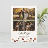エレガント秋の結婚式フラットサンキューカード サンキューカード (スタンド正面)