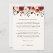 エレガント秋の結婚式フラットサンキューカード サンキューカード (裏面)