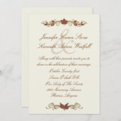 エレガント秋の結婚式招待状 招待状 (正面/裏面)