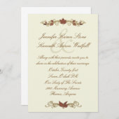 エレガント秋の結婚式招待状 招待状 (正面/裏面)