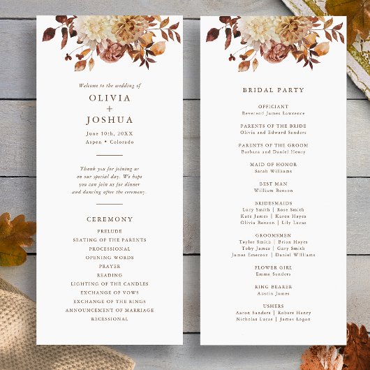 エレガント秋の結婚式 プログラム