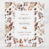 エレガント秋の結婚式 ワインラベル (シングルラベル)