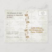 エレガント秋の結婚式RSVPポストカード インビテーションポストカード (裏面)