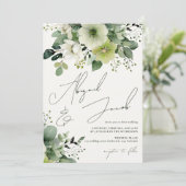 エレガント秋の緑のフローラが一つ一つ結婚に 招待状 (スタンド正面)