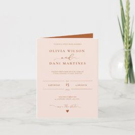 エレガント秋の色結婚 招待状