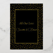 エレガント秋の花と葉金ゴールドスクリプトブラック 箔シーズンカード (裏面)